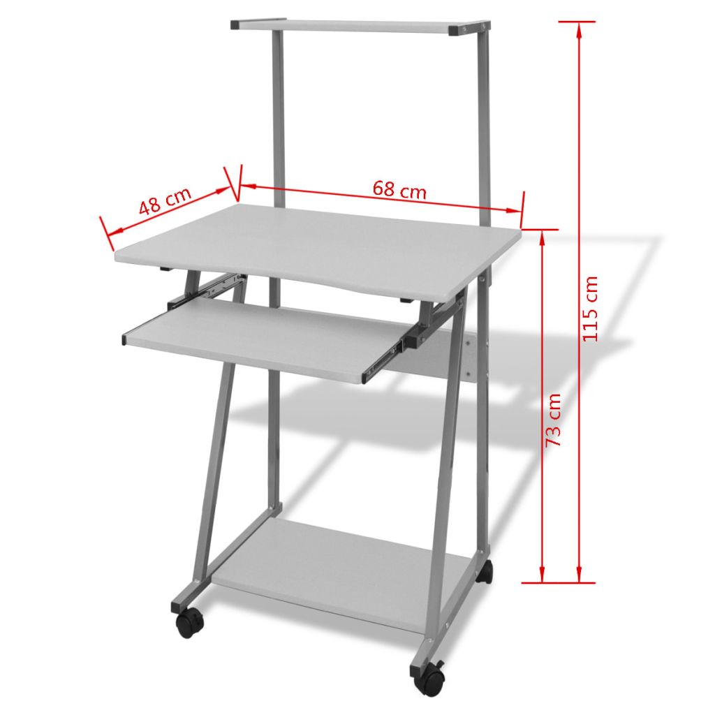 Computer Desk With Pull Out Keyboard Tray White
