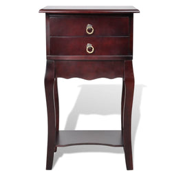 Nightstand With 2 Drawers Brown