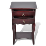 Nightstand with 2 Drawers Brown