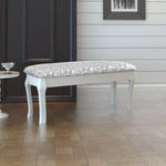 Cushioned Hocker for Dressing Table 2-Seater White 110 cm