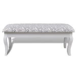 Cushioned Hocker for Dressing Table 2-Seater White 110 cm