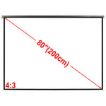 Manual Projection Screen Matt White 4:3 Wall Ceiling Mount