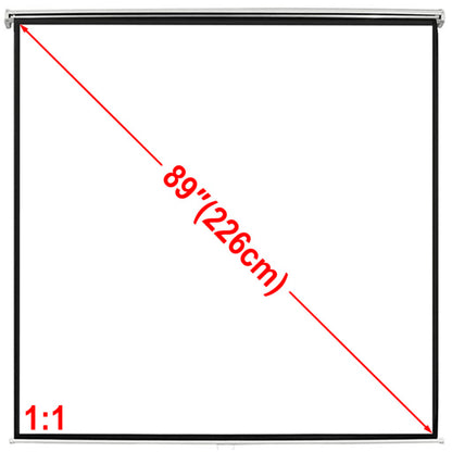 Manual Projection Screen 160 x 160 cm Matt White 1:1 Wall Ceiling Mount
