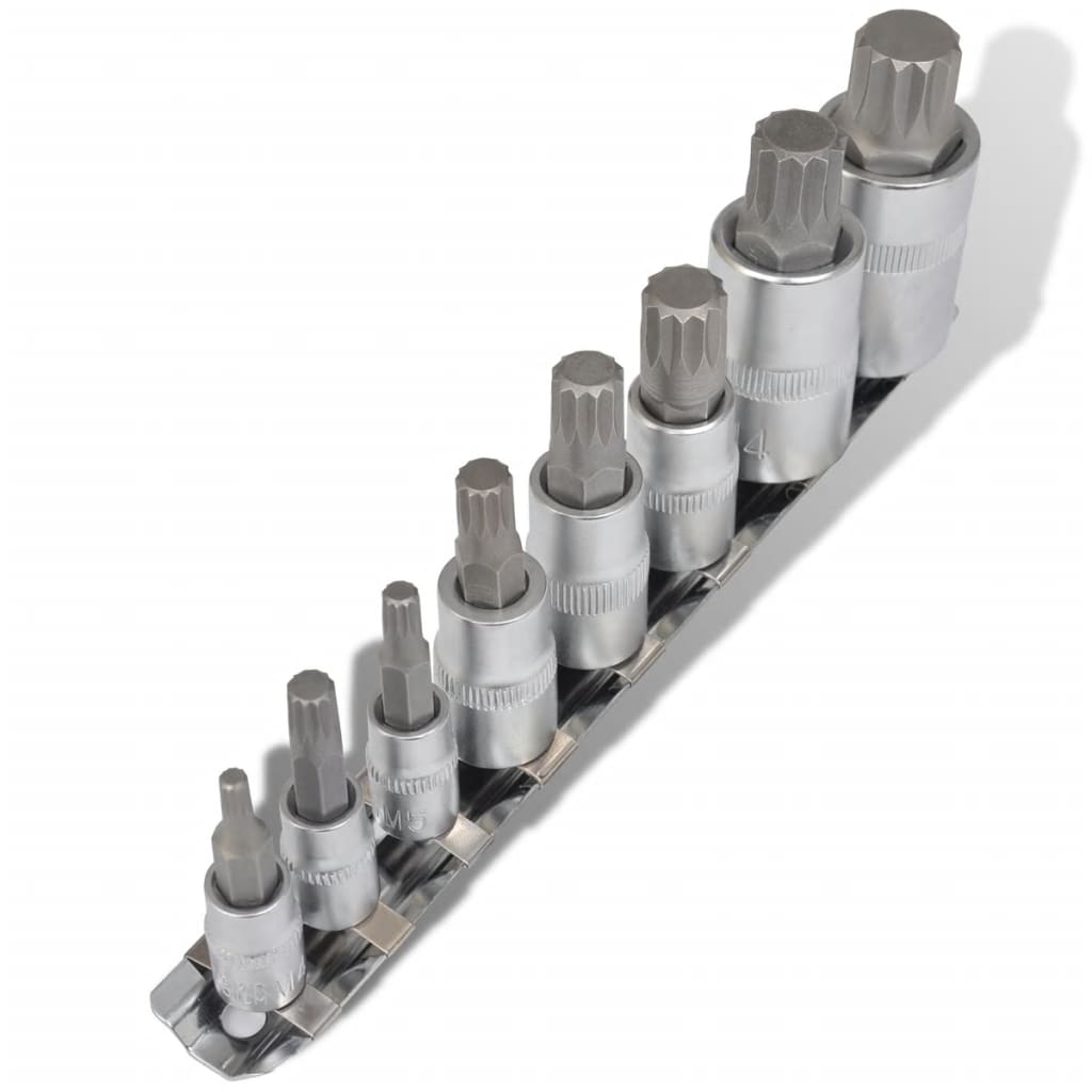 12-Point Bit Set Socket Wrench Set 8 pcs on Strip