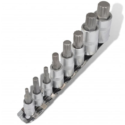 12-Point Bit Set Socket Wrench Set 8 pcs on Strip