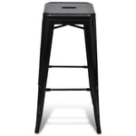 Bar Stools 2 pcs Black Steel