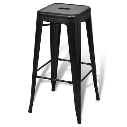 Bar Stools 2 pcs Black Steel