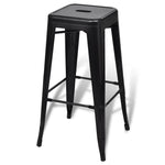 Bar Stools 2 pcs Black Steel