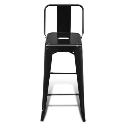 Bar Stools 2 pcs Black Steel