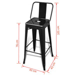 Bar Stools 2 pcs Black Steel