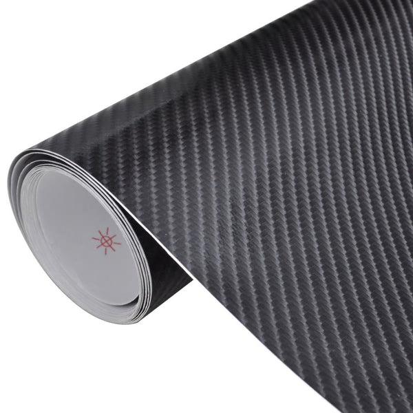  Carbon Fiber Vinyl Car Fil 4D Black