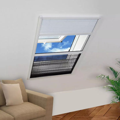 Insect Plisse Screen Window Aluminium 160 x 110 cm with Shade