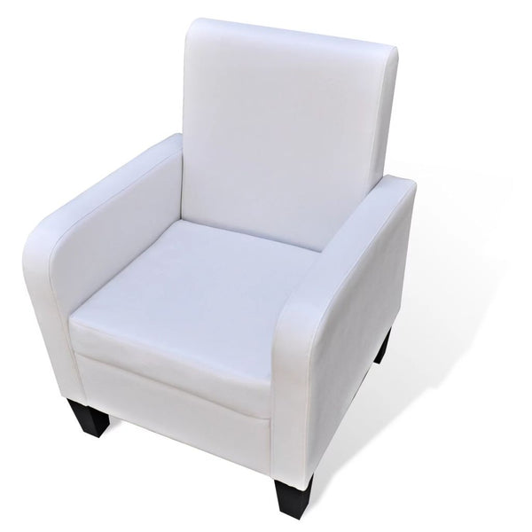 Armchair White Faux Leather M