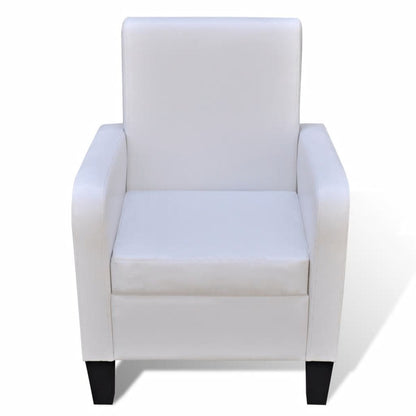 Armchair White Faux Leather