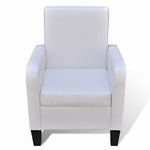 Armchair White Faux Leather M