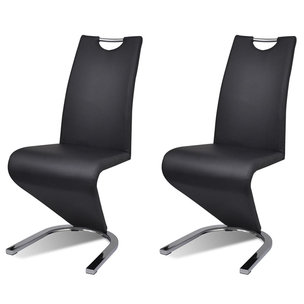 Dining Chairs 2 pcs Black Faux Leather