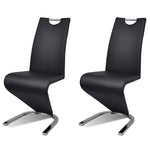 Dining Chairs 2pcs Black Faux Leather