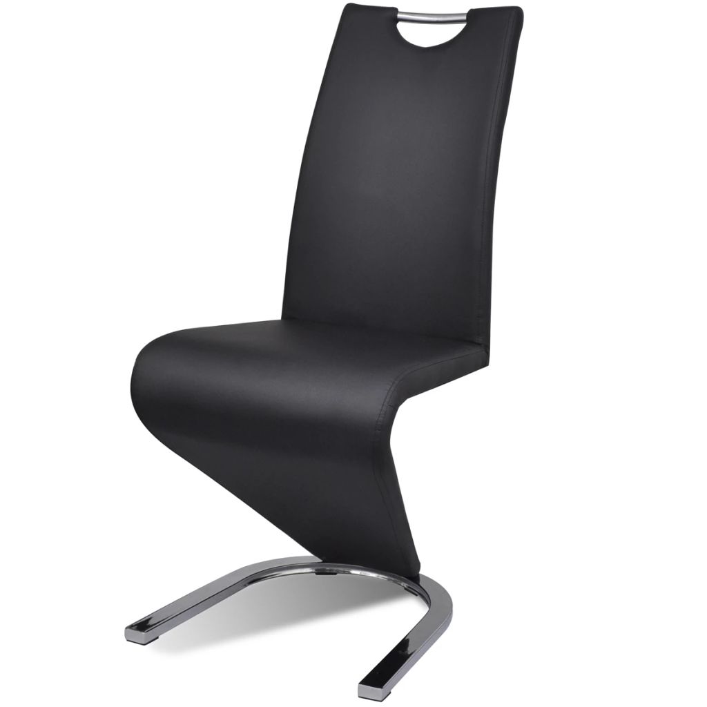 Dining Chairs 2 pcs Black Faux Leather