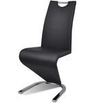 Dining Chairs 2pcs Black Faux Leather