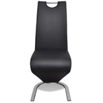 Dining Chairs 2pcs Black Faux Leather