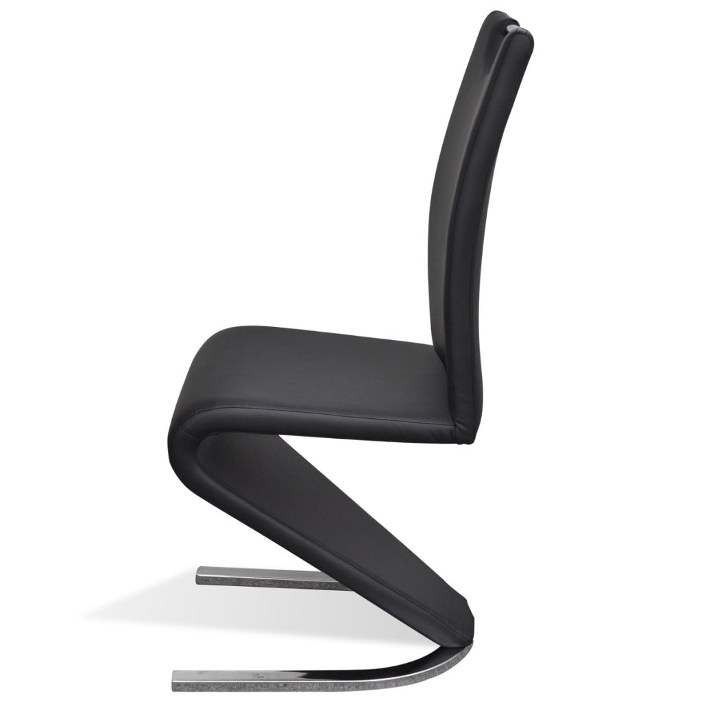 Dining Chairs 2 pcs Black Faux Leather