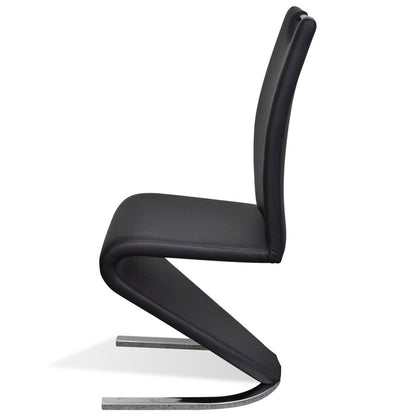 Dining Chairs 2 pcs Black Faux Leather