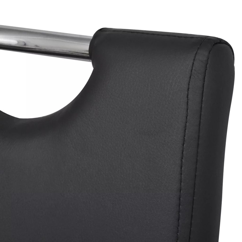 Dining Chairs 2 pcs Black Faux Leather