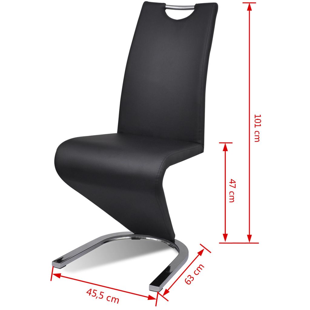 Dining Chairs 2 pcs Black Faux Leather