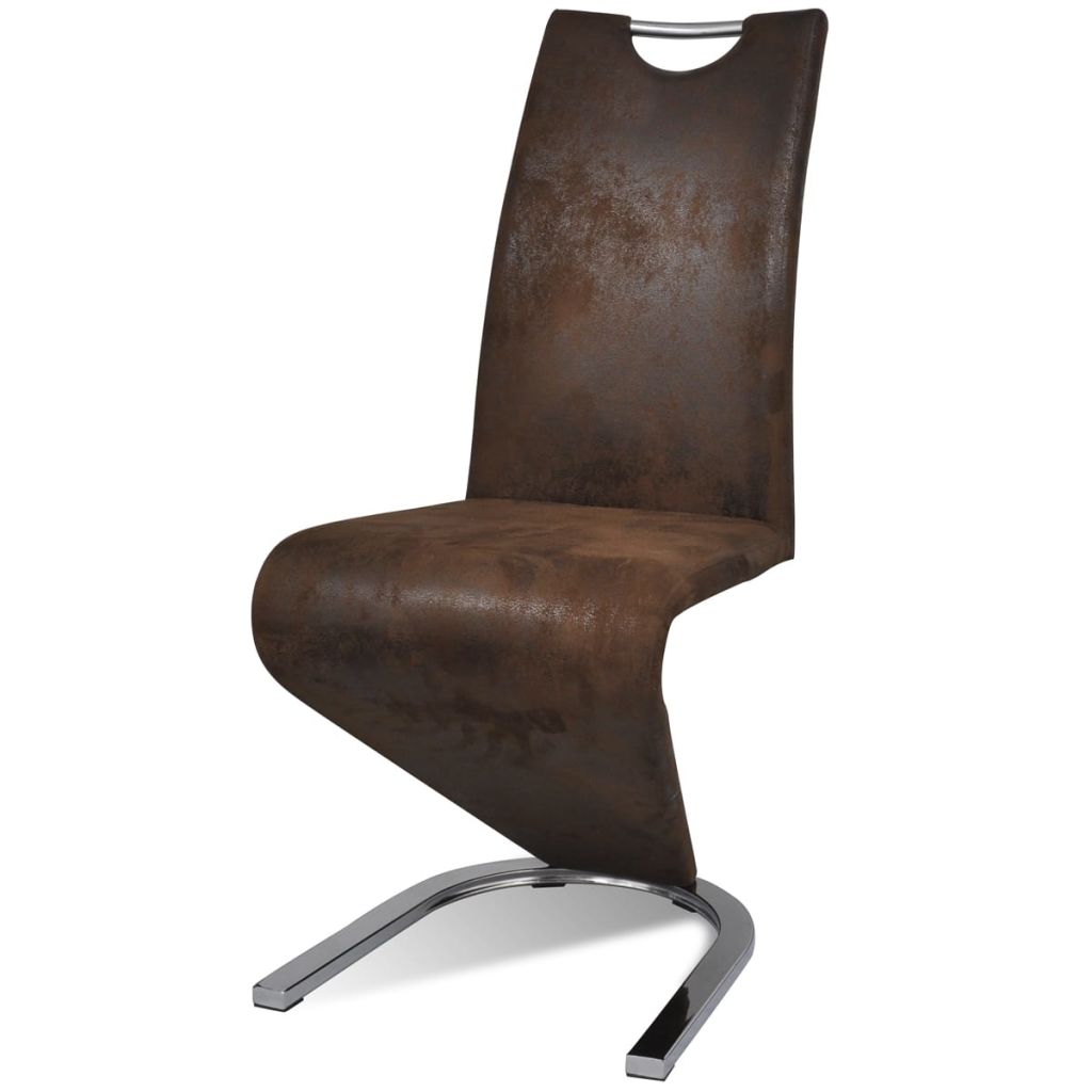 Dining Chairs 2 pcs Brown Faux Leather