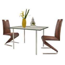 Dining Chairs 2 pcs Brown Faux Leather