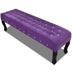 Purple Bench Velvet Fabric with Crystal Buttons