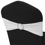 25 pcs White Stretchable Decorative Chair Band with Diamond Buckle