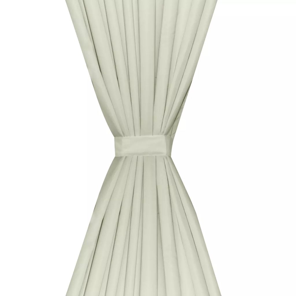 2 pcs Cream Energy-saving Blackout Curtains Double Layer 140 x 245 cm