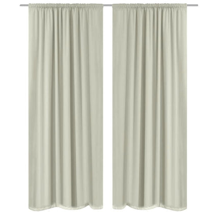 2 pcs Cream Energy-saving Blackout Curtains Double Layer 140 x 245 cm