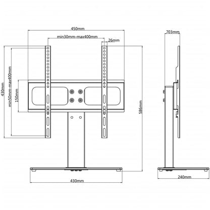 TV Bracket with Base 400 x 400 mm 23" - 55"