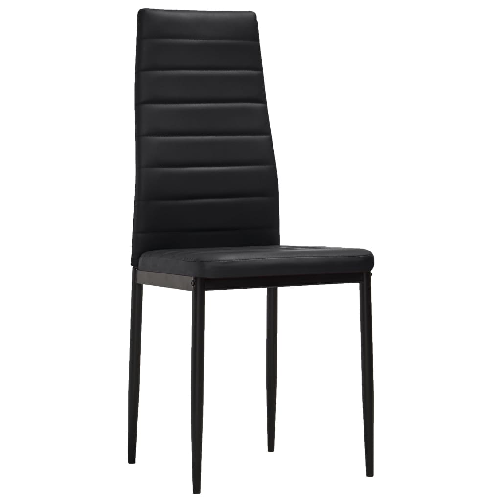 Dining Chairs 2 pcs Black Faux Leather
