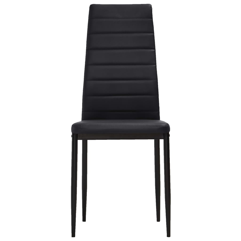 Dining Chairs 2 pcs Black Faux Leather