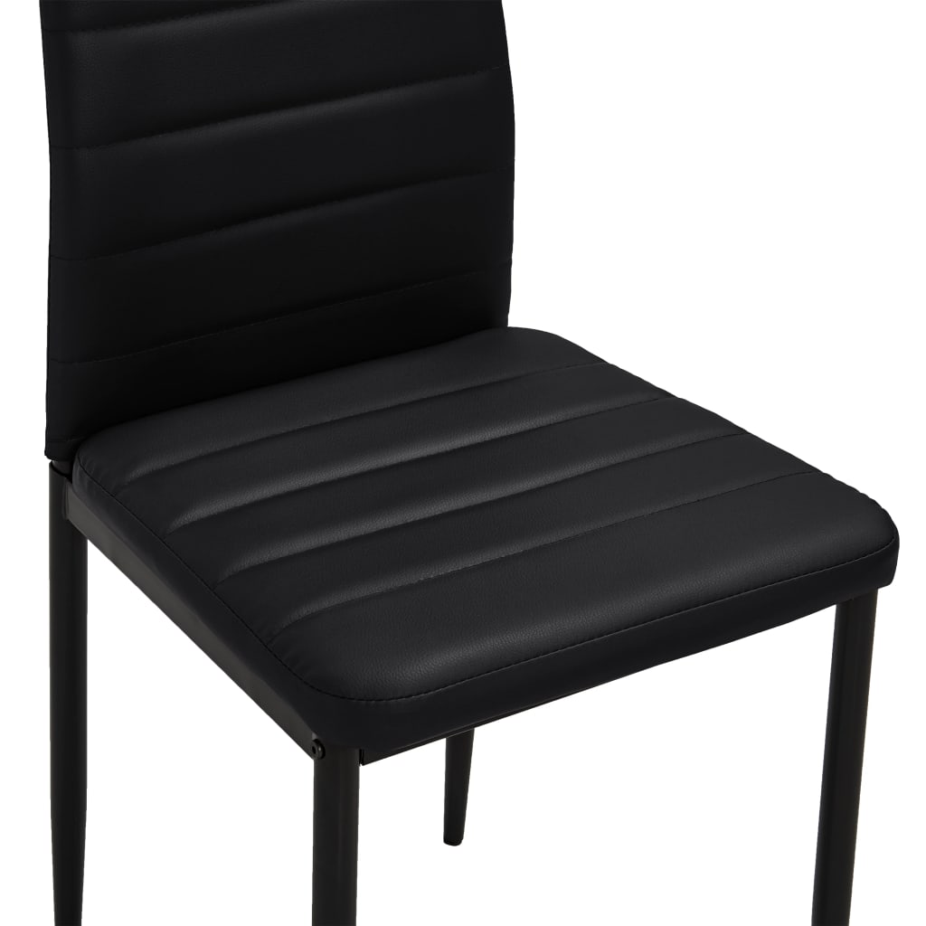Dining Chairs 2 pcs Black Faux Leather