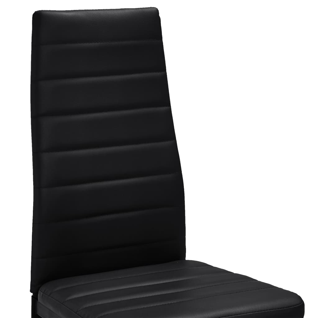 Dining Chairs 2 pcs Black Faux Leather