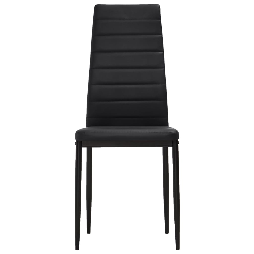 Dining Chairs 2 pcs Black Faux Leather
