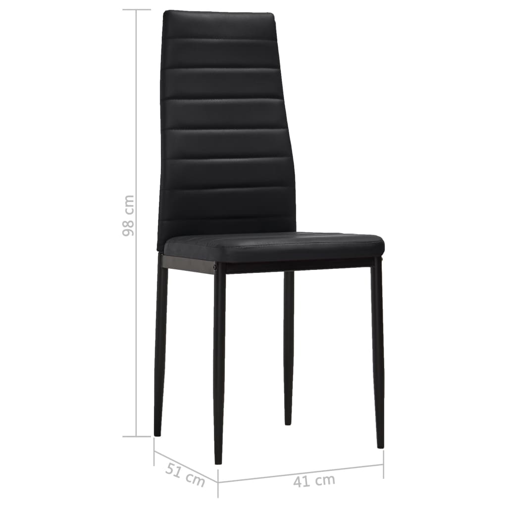 Dining Chairs 2 pcs Black Faux Leather