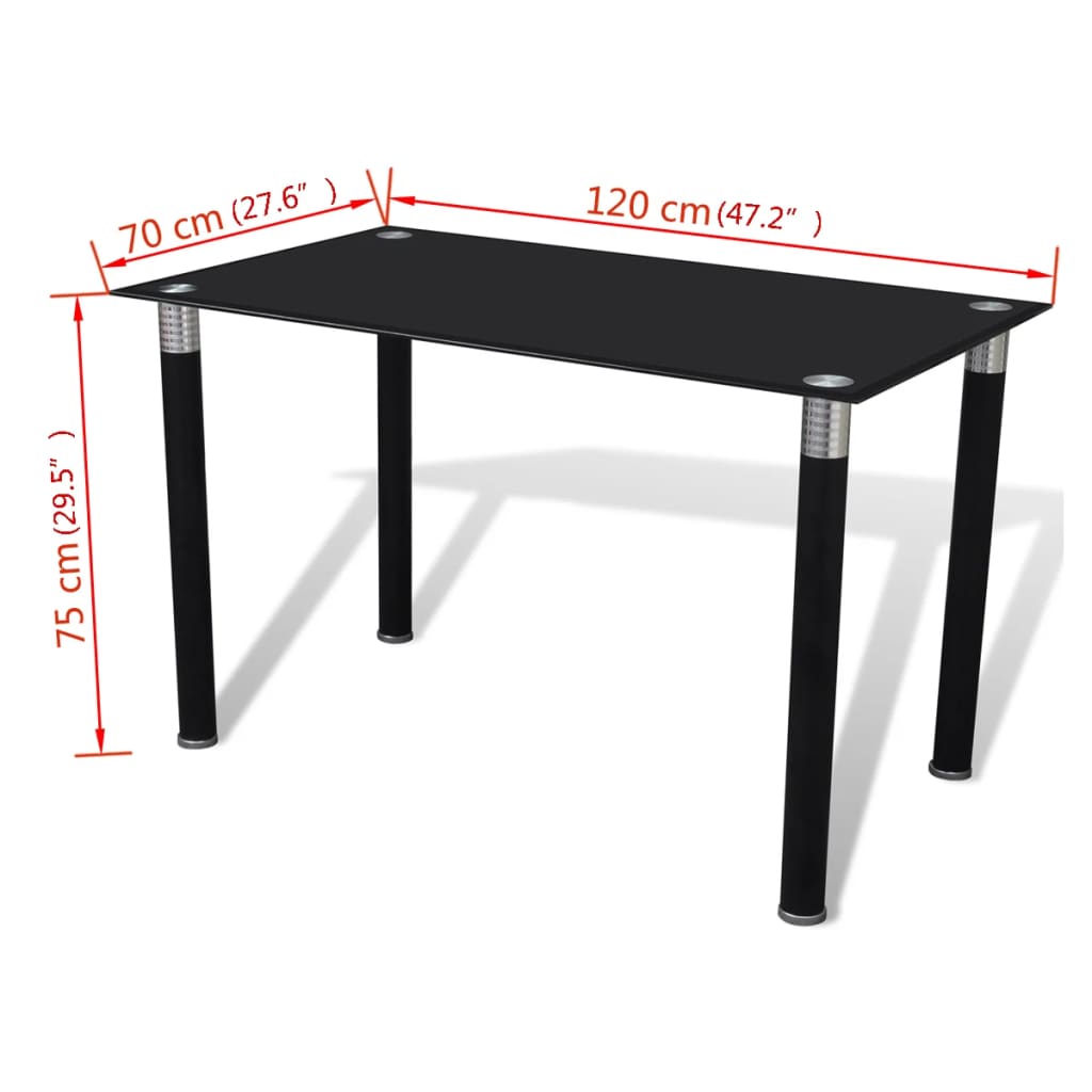 Dining Table With Glass Top Black