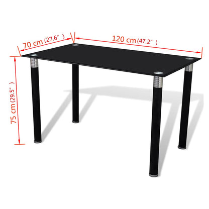 Dining Table With Glass Top Black