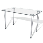 Dining Table with Glass Top Transparent