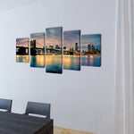 Canvas Wall Print Set Brooklyn Bridge River View  M