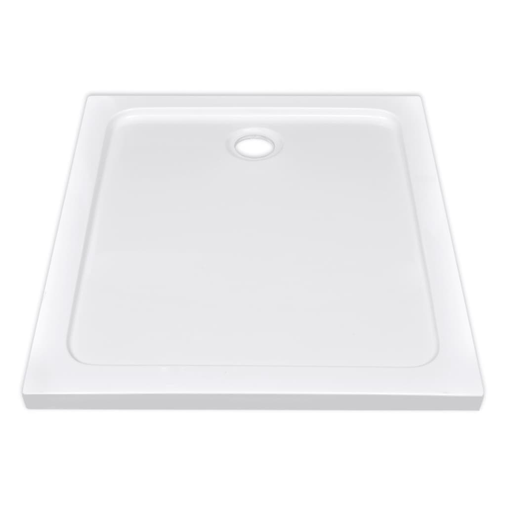 Rectangular ABS Shower Base Tray White 80 x 90 cm