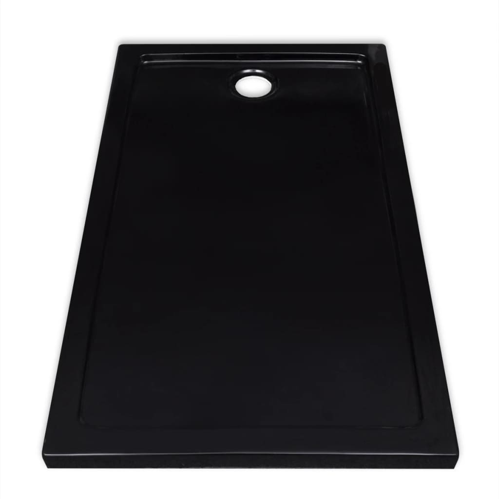 Rectangular ABS Shower Base Tray Black 70 x 120 cm