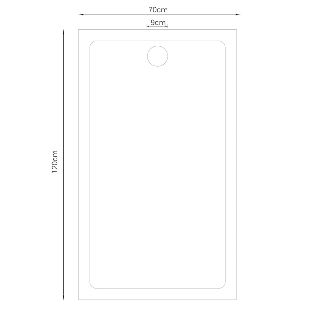Rectangular ABS Shower Base Tray Black 70 x 120 cm