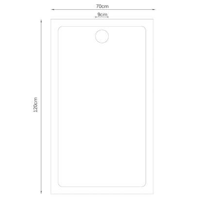 Rectangular ABS Shower Base Tray Black 70 x 120 cm