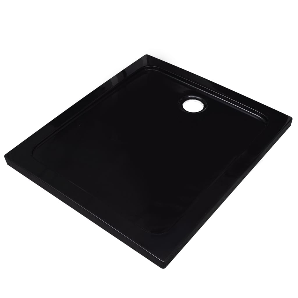 Rectangular ABS Shower Base Tray Black 80 x 90 cm